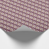 ヴィンテージアールヌーボーバラマルーン模様 ラッピングペーパー (角)