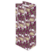 ヴィンテージアールヌーボーバラマルーン模様 ワインギフトバッグ (裏面アングル)