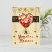 ヴィンテージアールヌーボーバレンタインデーカードテンプレート シーズンカード (スタンド正面)