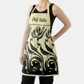 ヴィンテージアールヌーボーバードオブパラダイスフラワー エプロン (インサイチュ)