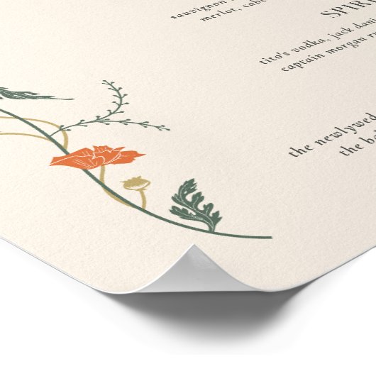 ヴィンテージアールヌーボーバーメニューサイン ポスター (角)