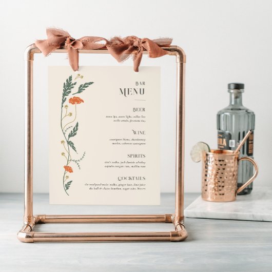 ヴィンテージアールヌーボーバーメニューサイン ポスター