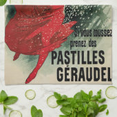 ヴィンテージアールヌーボーパスティーリズゲラウデルセキドロップ キッチンタオル (折り畳み)