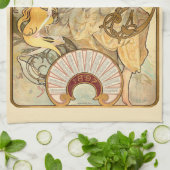 ヴィンテージアールヌーボービスケットアドバイアルフォンスミュシャ キッチンタオル (折り畳み)