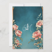 ヴィンテージアールヌーボーピンクペオニーズアルフォンスミュシャ 招待状 (裏面)