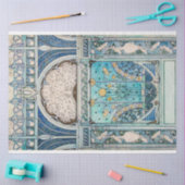 ヴィンテージアールヌーボーピーコッククレーン&サンフラワー 薄葉紙 (クラフト)