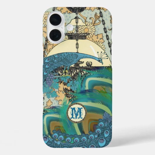ヴィンテージアールヌーボーピーコックシャンデリアの羽根 Case-Mate iPhoneケース (裏面)