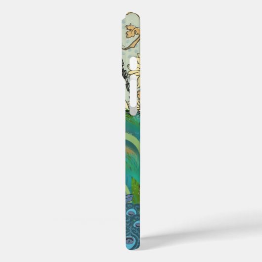 ヴィンテージアールヌーボーピーコックシャンデリアの羽根 Case-Mate iPhoneケース (裏面 / 左)