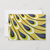 ヴィンテージアールヌーボーピーコックフェザーパターンRSVP 出欠カード (正面)