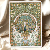 ヴィンテージアールヌーボーピーコック結婚式招待状 招待状