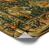 ヴィンテージアールヌーボーピーコック&フルーツバイアントンセダー ポスター (角)