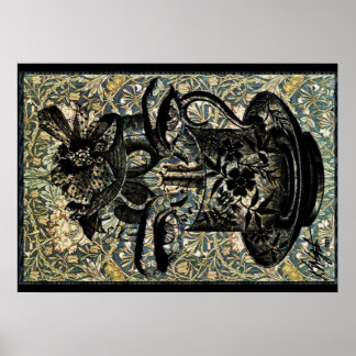 ヴィンテージアールヌーボーフィルドティーカップ ポスター