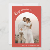 ヴィンテージアールヌーボーフォークフローラボホレトロ結婚ズ 招待状 (裏面)