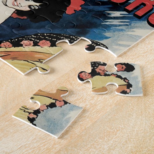 ヴィンテージアールヌーボーフラメンコスペインのダンサー ジグソーパズル (側面)