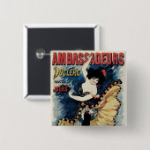 ヴィンテージアールヌーボーフラメンコスペインのダンサー 缶バッジ (正面&裏面)