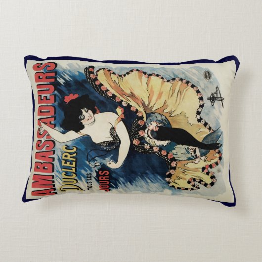 ヴィンテージアールヌーボーフラメンコダンサー、アンバサダー アクセントクッション (裏面)