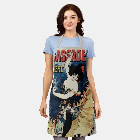 ヴィンテージアールヌーボーフラメンコダンサー、アンバサダー エプロン (着用した状態)