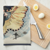 ヴィンテージアールヌーボーフラメンコダンサー、アンバサダー キッチンタオル (四つ折り)