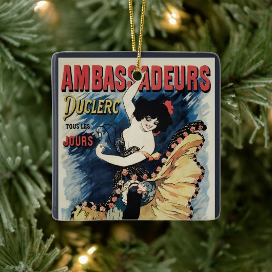 ヴィンテージアールヌーボーフラメンコダンサー、アンバサダー セラミックオーナメント (ツリー)
