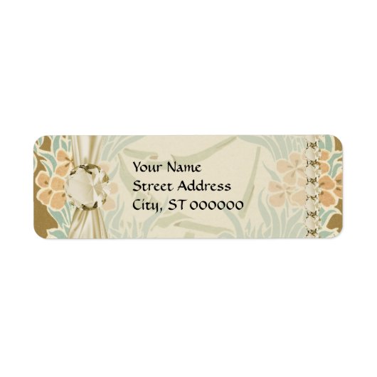 ヴィンテージアールヌーボーフラワーバンズ ラベル (正面)