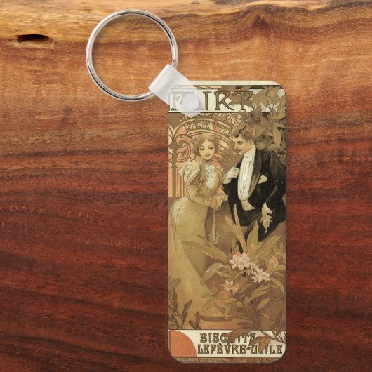 ヴィンテージアールヌーボーフリートビスケットアルフォンスミュシャ キーホルダー (正面)