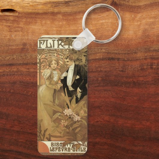 ヴィンテージアールヌーボーフリートビスケットアルフォンスミュシャ キーホルダー (裏面)