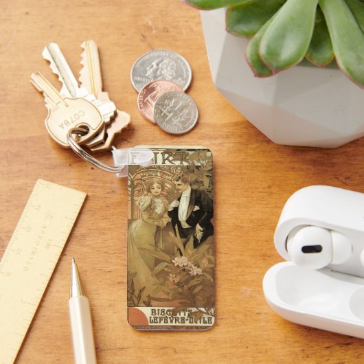 ヴィンテージアールヌーボーフリートビスケットアルフォンスミュシャ キーホルダー (デスク)