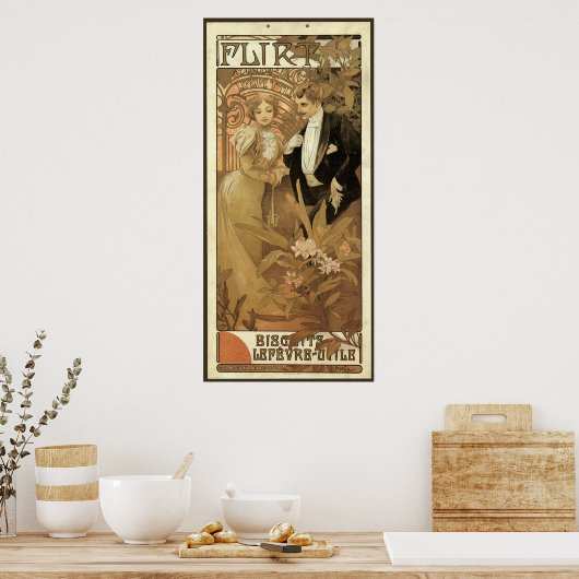 ヴィンテージアールヌーボーフリートビスケットアルフォンスミュシャ ポスター (キッチン)