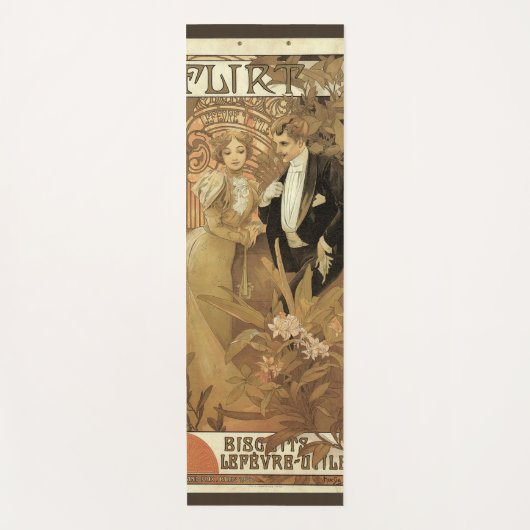 ヴィンテージアールヌーボーフリートビスケットアルフォンスミュシャ ヨガマット (正面)