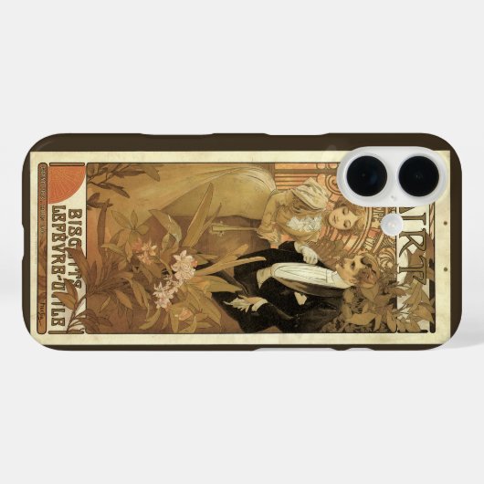 ヴィンテージアールヌーボーフリートビスケットアルフォンスミュシャ Case-Mate iPhoneケース (裏面 (横))