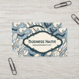 ヴィンテージアールヌーボーフローラアイリス花柄 名刺