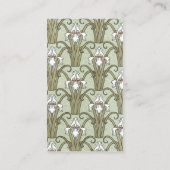 ヴィンテージアールヌーボーフローラアイリス花柄 名刺 (裏面)