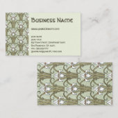 ヴィンテージアールヌーボーフローラアイリス花柄 名刺 (正面/裏面)