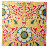 ヴィンテージアールヌーボーフローラタイル模様 タイル (正面)