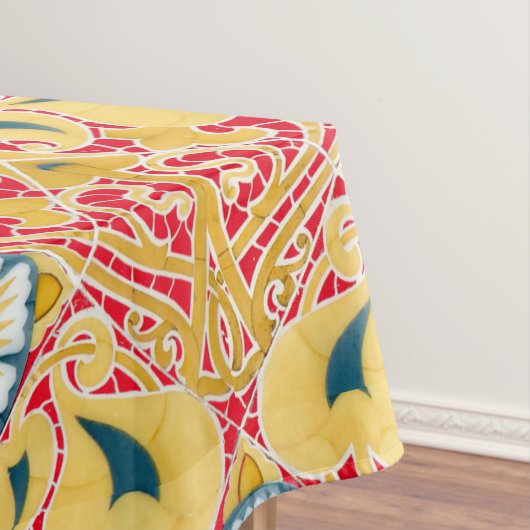 ヴィンテージアールヌーボーフローラタイル模様 テーブルクロス (インサイチュ)