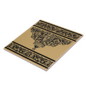 ヴィンテージアールヌーボーフローラフォーン顔 タイル (側面)