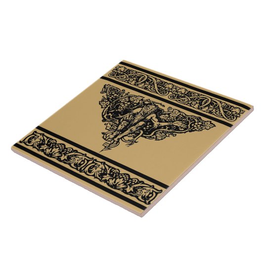 ヴィンテージアールヌーボーフローラフォーン タイル (側面)