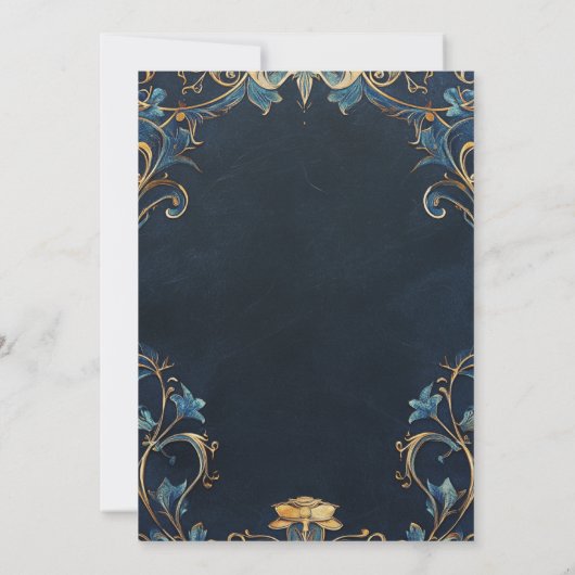 ヴィンテージアールヌーボーフローラフレームアルフォンスミュシャ 招待状 (裏面)