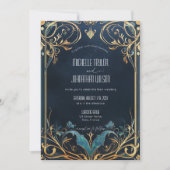 ヴィンテージアールヌーボーフローラフレームアルフォンスミュシャ 招待状 (正面)