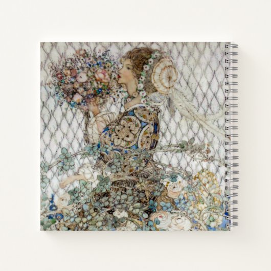 ヴィンテージアールヌーボーフローラブライダルシャワーレシピ ノートブック (裏面)