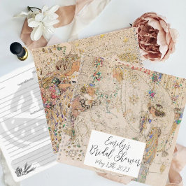 ヴィンテージアールヌーボーフローラブライダルシャワーレシピ ノートブック