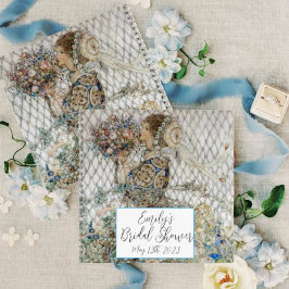 ヴィンテージアールヌーボーフローラブライダルシャワーレシピ ノートブック