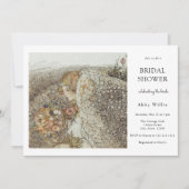 ヴィンテージアールヌーボーフローラブライダルシャワー 招待状 (正面)