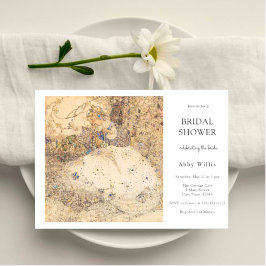 ヴィンテージアールヌーボーフローラブライダルシャワー 招待状