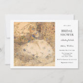 ヴィンテージアールヌーボーフローラブライダルシャワー 招待状 (正面)