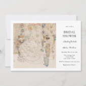 ヴィンテージアールヌーボーフローラブライダル 招待状 (正面)