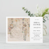 ヴィンテージアールヌーボーフローラブライダル 招待状 (スタンド正面)