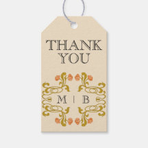 ヴィンテージアールヌーボーフローラモノグラムイニシャル