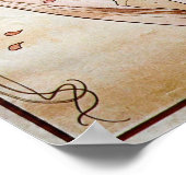 ヴィンテージアールヌーボーフローラ図解入りの、写真付きのポスター ポスター (角)