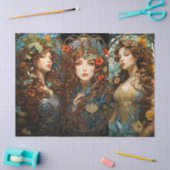 ヴィンテージアールヌーボーフローラ女神ビクトリアンスタイル 薄葉紙 (クラフト)